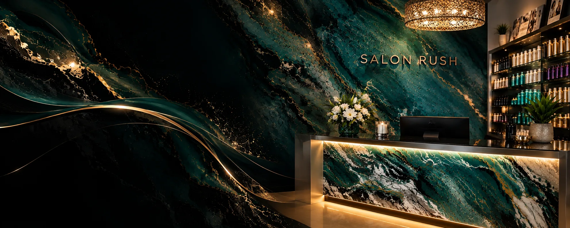The Salon Rush front desk in West Bloomfield, Michigan
